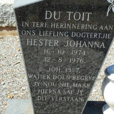 TOIT Hester Johanna, du 1974-1976