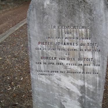 TOIT Pieter Johannes, du 1894-1908 :: DU TOIT Burger van Dyk 1887-1908