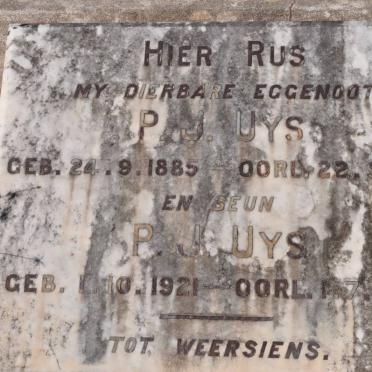 UYS P.J. 1885-1937 :: UYS P.J. 1921-1938