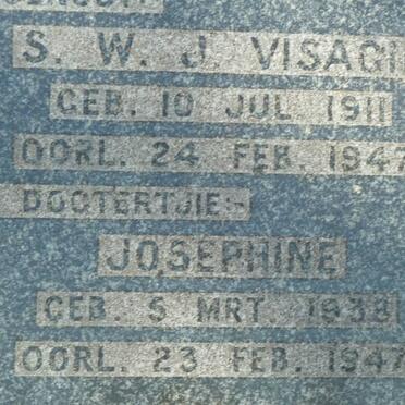 VISAGIE S.W.J. 1911-1947 :: VISAGIE Josephine 1938-1947
