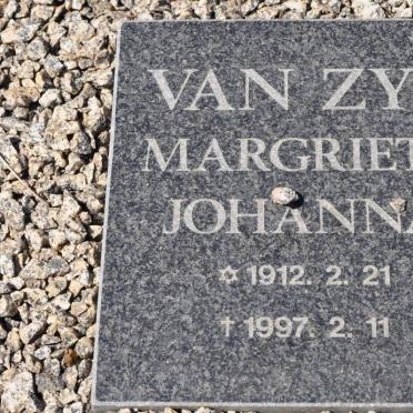 ZYL Margrieta Johanna, van 1912-1997