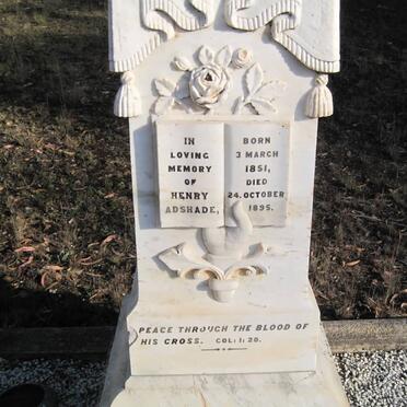 ADSHADE Henry 1851-1895 &amp; Christiana CHANDLER -1892