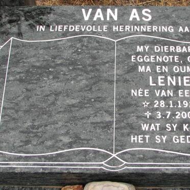 AS Lenie, van nee VAN EEDEN 1929-2008