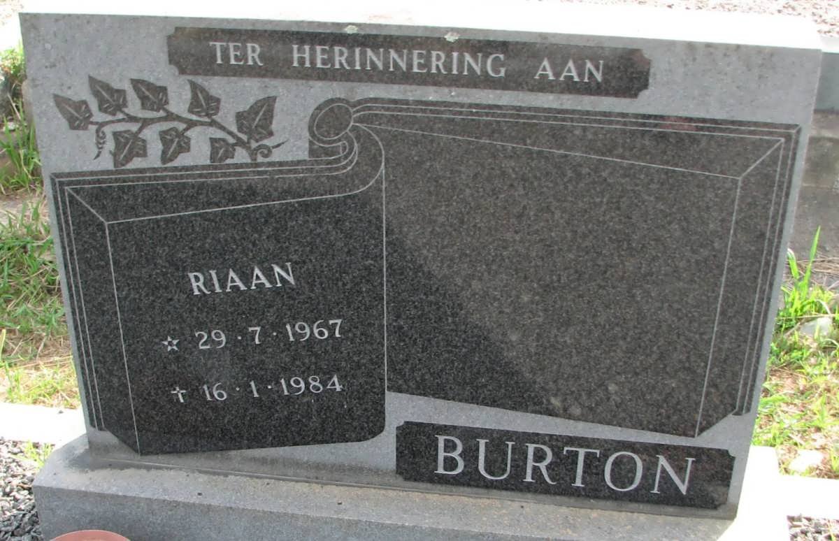 BURTON Riaan 1967-1984