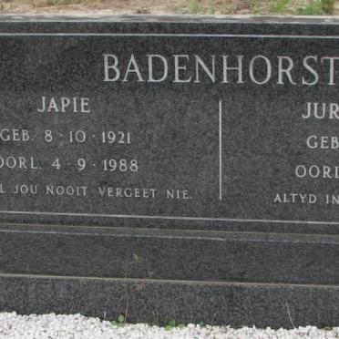 BADENHORST Japie 1921-1988 &amp; Jurina KEMP 1923-1995