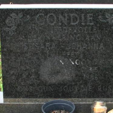 CONDIE Susara Johanna nee VAN NOORDWYK 19?5-1986