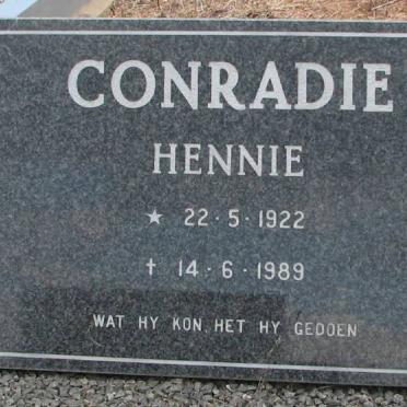 CONRADIE Hennie 1922-1989