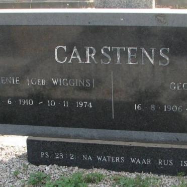 CARSTENS George 1906-1975 &amp; Stienie WIGGINS 1910-1974