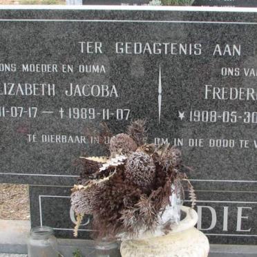 C?DIE Frederik Hendrik 1908-1989 &amp; Elizabeth Jacoba 1911-1989