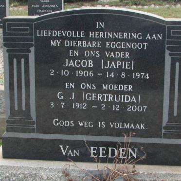 EEDEN Jacob, van 1906-1974 &amp; G.J. 1912-2007