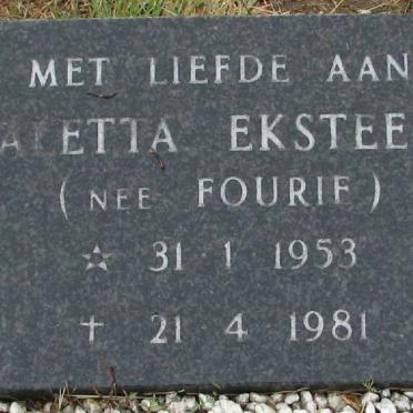 EKSTEEN Aletta nee FOURIE 1953-1981