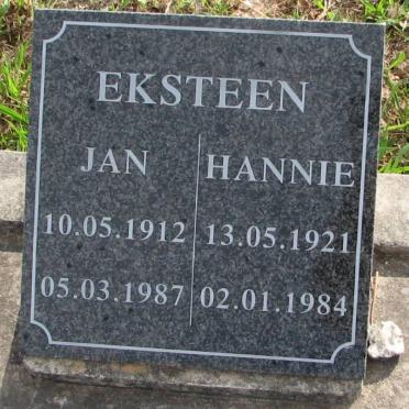EKSTEEN Jan 1912-1987 &amp; Hannie 1921-1984