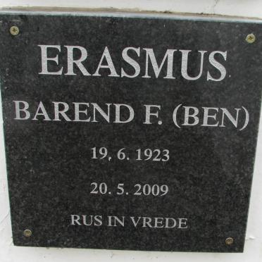 ERASMUS Barend F. 1923-2009