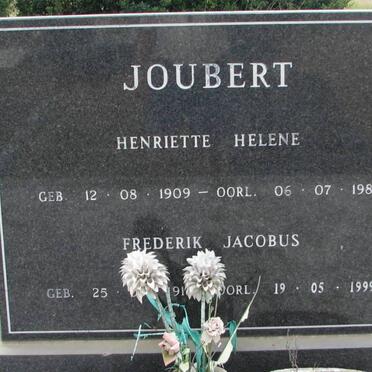 JOUBERT Frederik Jacobus -1999 &amp; Henriette Helene 1909-1988
