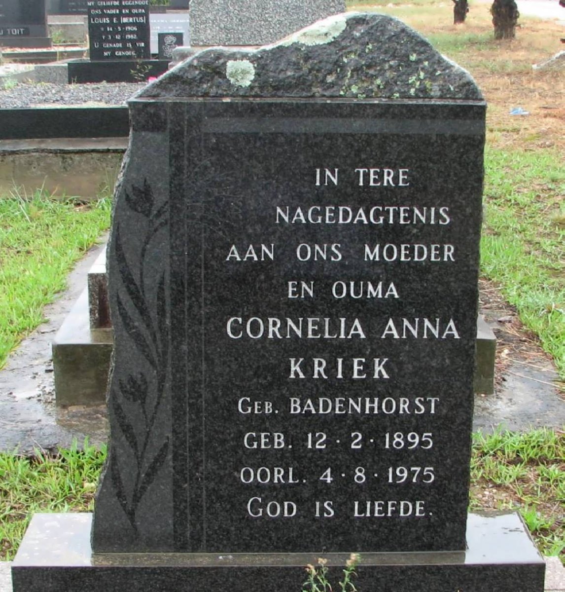 KRIEK Cornelia Anna nee BADENHORST 1895-1975