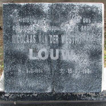 LOUW Nicolaas Van Der Westhuizen 1954-1980