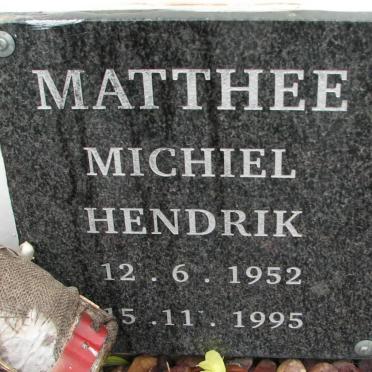 MATTHEE Michiel Hendrik 1952-1995