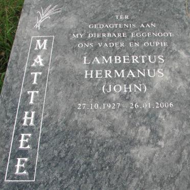 MATTHEE Lambertus Hermanus 1927-2006
