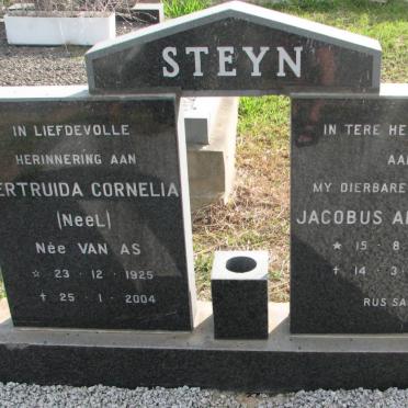 STEYN Jacobus Arnoldus 1909-1980 &amp; Gertruida Cornelia VAN AS 1925-2004