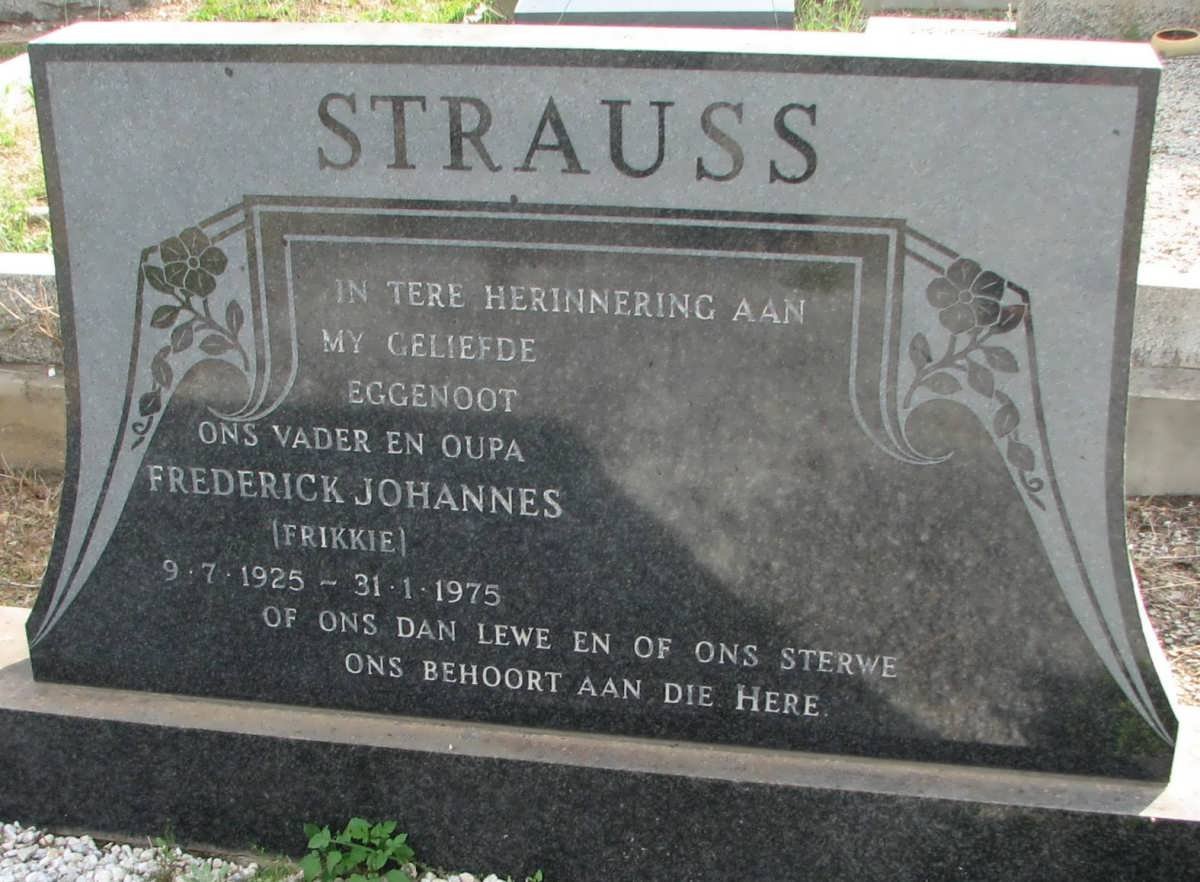 STRAUSS Frederick Johannes 1925-1975