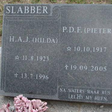 SLABBER P.D.F. 1917-2005 &amp; H.A.J. 1923-1996