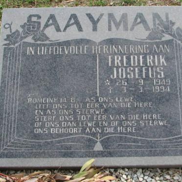SAAYMAN Frederik Josefus 1949-1994