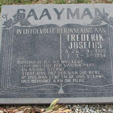 SAAYMAN Frederik Josefus 1949-1994