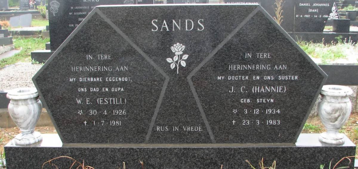 SANDS W.E. 1926-1981 &amp; J.C. STEYN 1934-1983