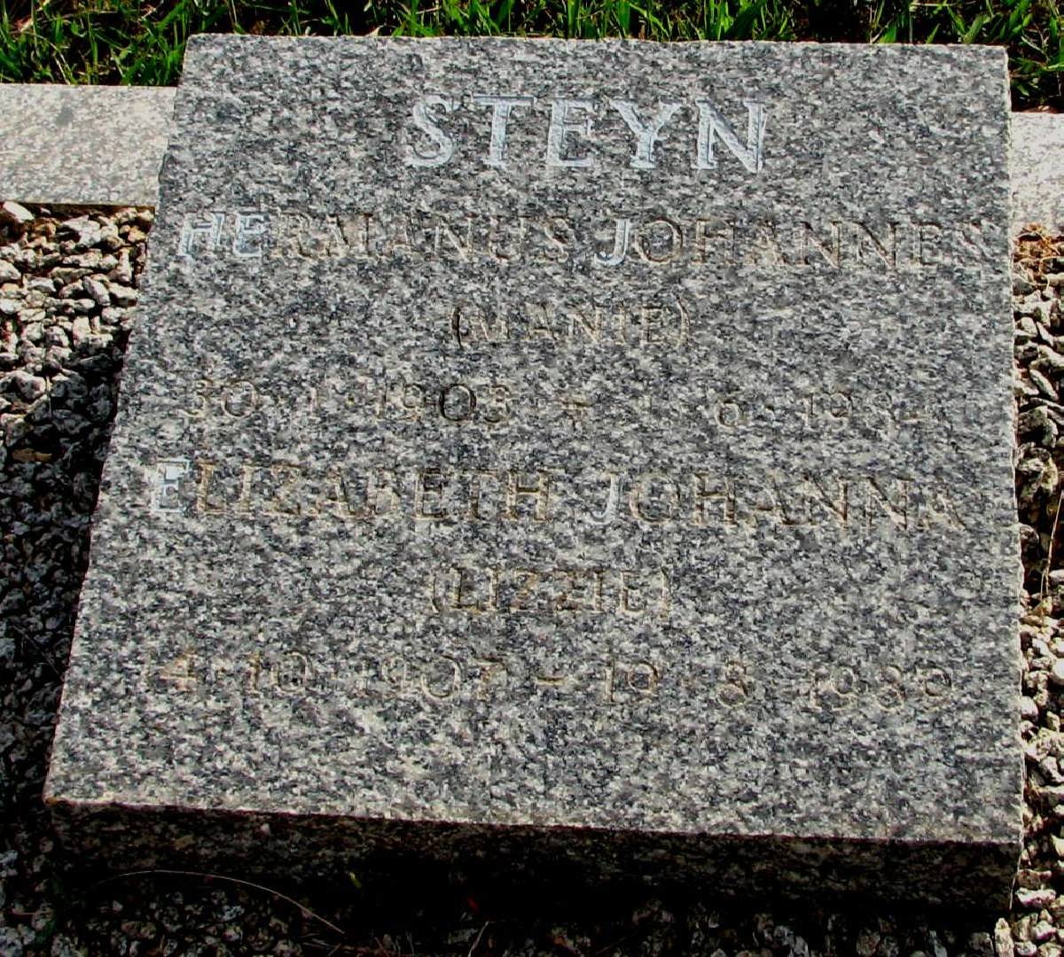 STEYN Hermanus Johannes 1903-198? &amp; Elizabeth Johanna 1907-1989