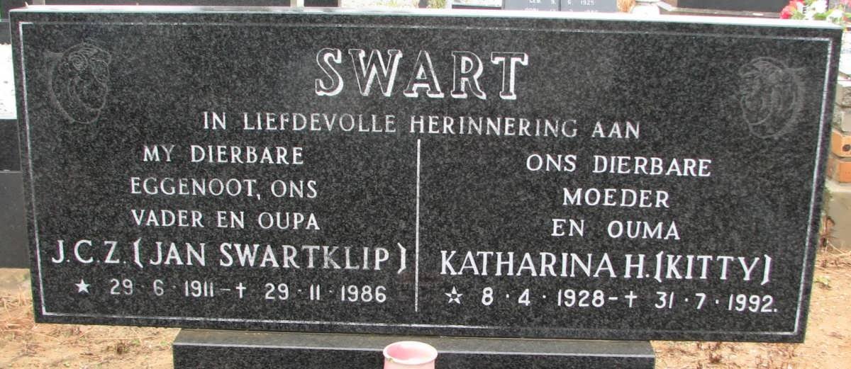 SWART J.C.Z. 1911-1986 &amp; Katharina H. 1928-1992