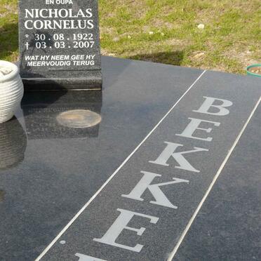 BEKKER  Nicholas Cornelus 1922-2007