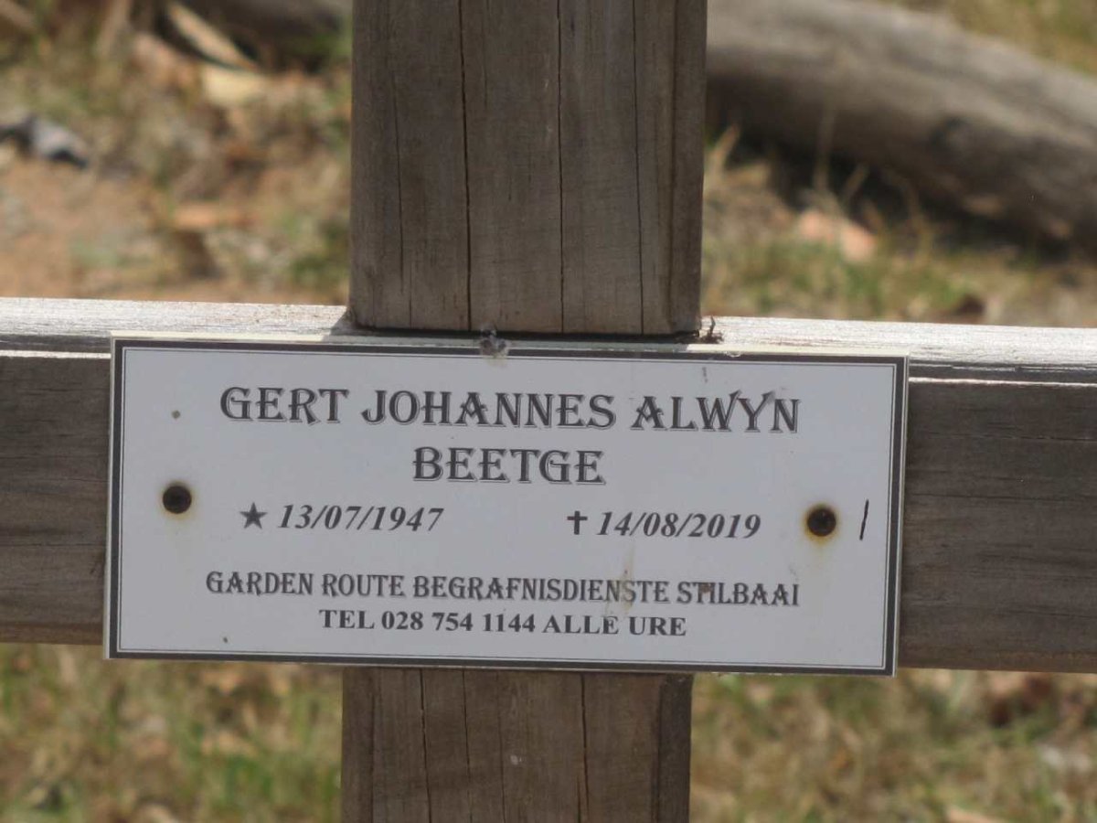 BEETGE Gert Johannes Alwyn 1947-2019