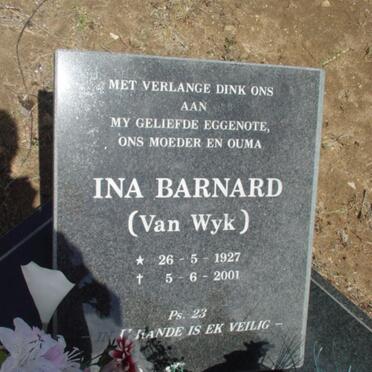 BARNARD Ina nee VAN WYK 1927-2001 _2