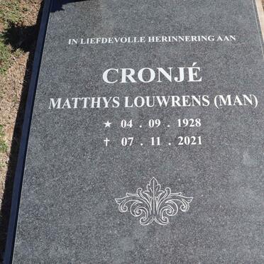 CRONJE Matthys Louwrens1928-2021