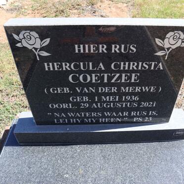COETZEE Hercula Christa nee VAN DER MERWE 1936-2021
