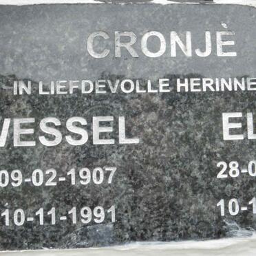 CRONJÈ Wessel 1907-1991 &amp; Elsa 1915-2004