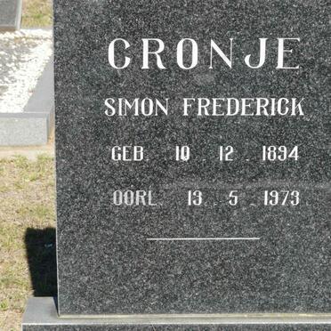 CRONJE Simon Frederick 1894-1973
