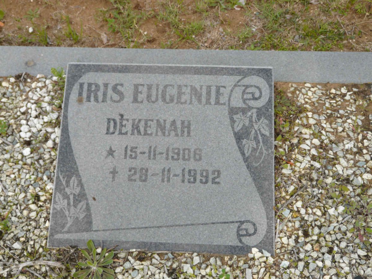 DEKENAH Iris Eugenie 1906-1992