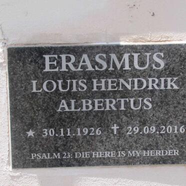 ERASMUS Louis Hendrik Albertus 1926-2016