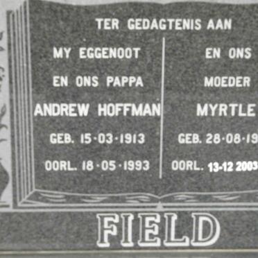 FIELD Andrew Hoffman 1913-1993 &amp; Myrtle 1917-2003
