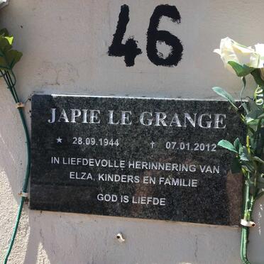 GRANGE Japie, le 1944-2012