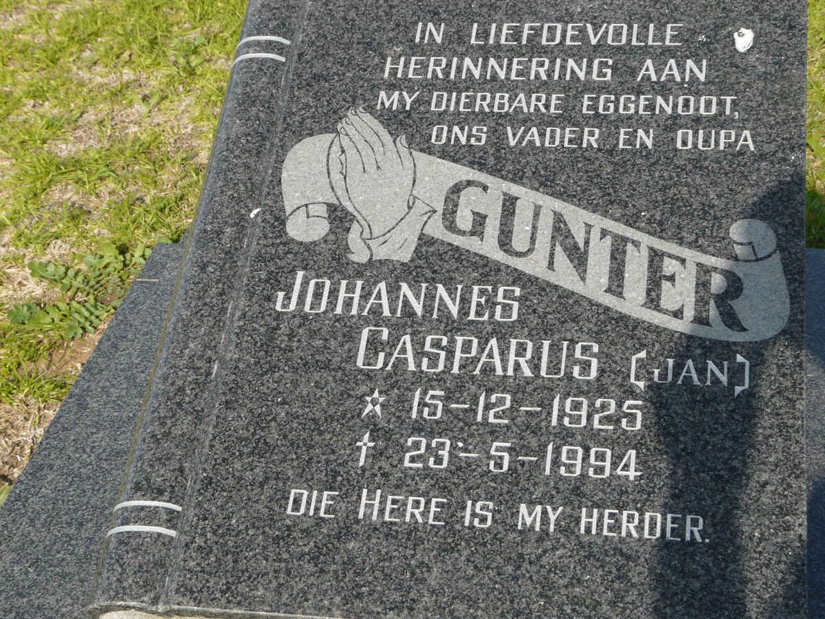 GUNTER Johannes Casparus 1925-1994