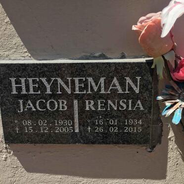 HEYNEMAN Jacob 1930-2005 &amp; Rensia 1934-2015