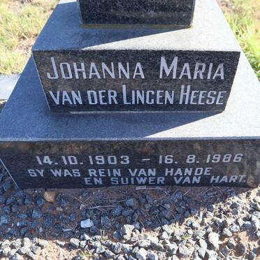HEESE Johanna Maria, VAN DER LINGEN 1903-1986 