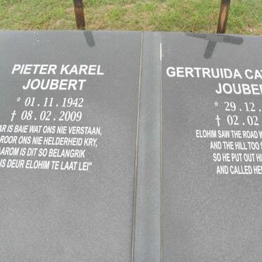 JOUBERT Pieter Karel 1942-2009 &amp; Gertruida Catharina 1946-2009