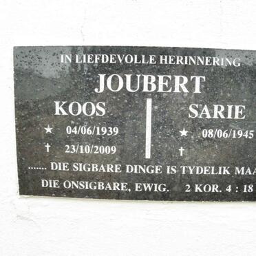 JOUBERT Koos 1939-2007 &amp; Sarie 1945-