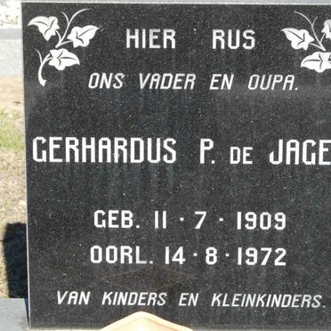 JAGER Gerhardus P., de 1909-1972