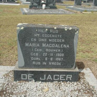 JAGER Maria Magdalena, de nee BOUWER 1909-1967