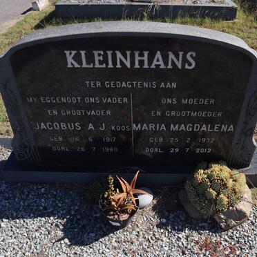 KLEINHANS Jacobus A.J. 1917-1980 & Maria Magdalena 1932-2012
