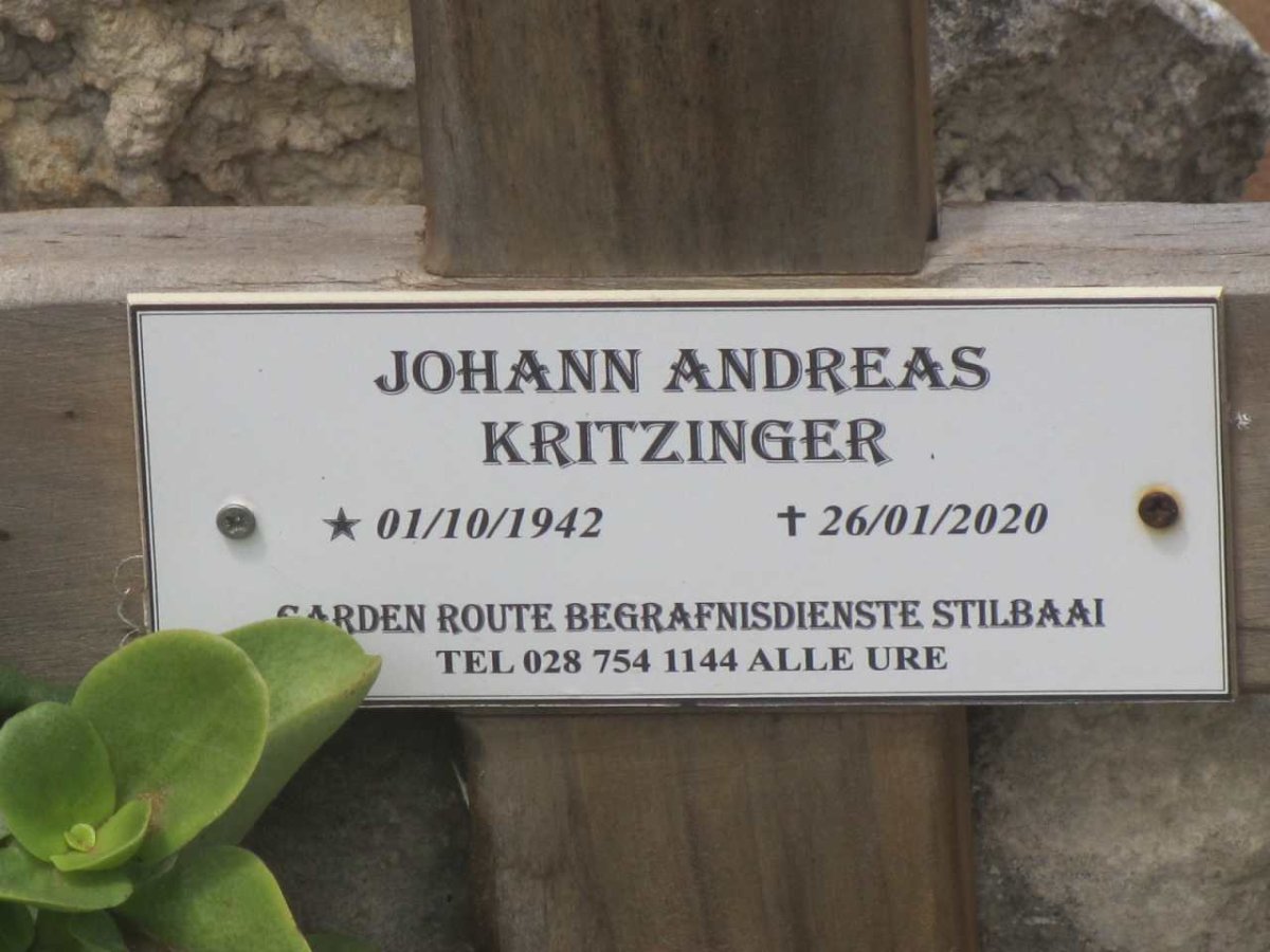 KRITZINGER Johann Andreas 1942-2020